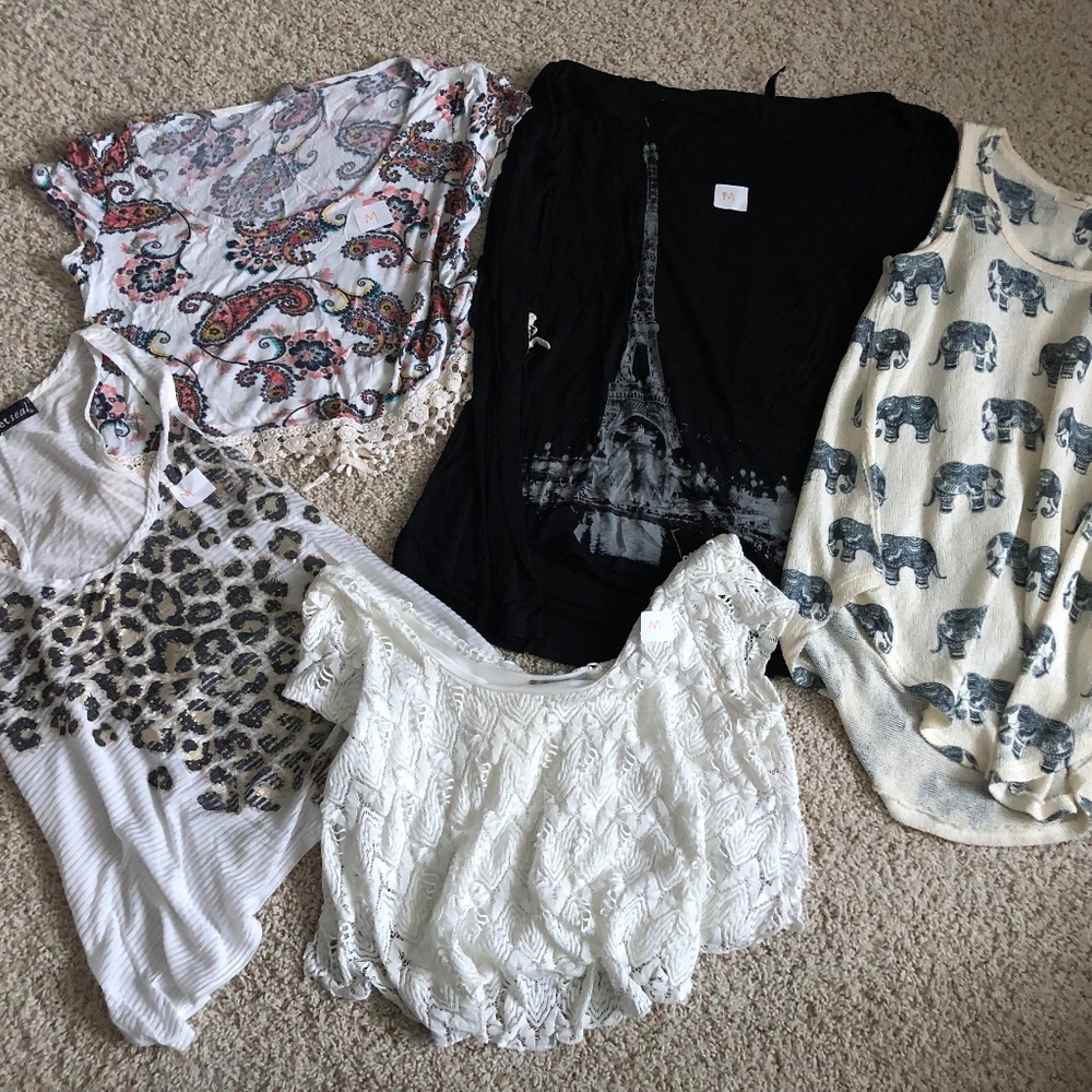 5 teen tops size medium